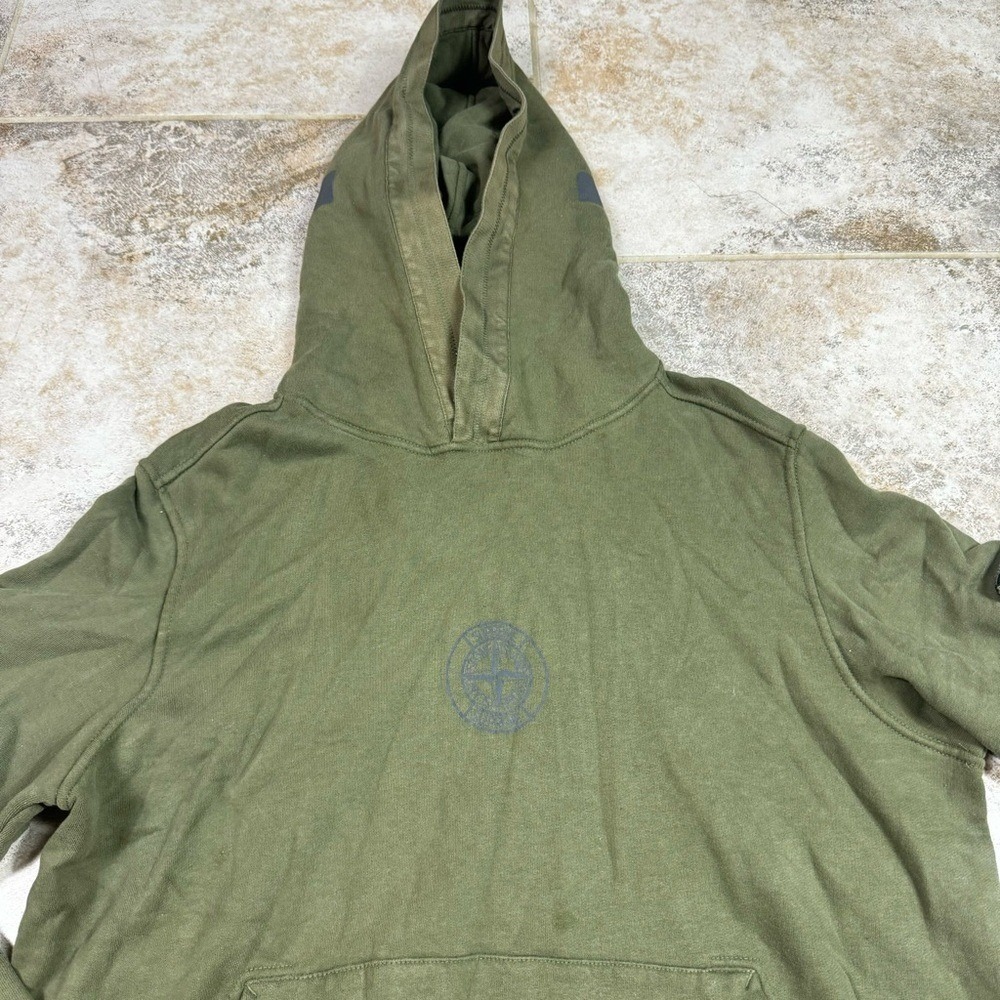 Supreme X Stone Island Olive Green Hoodie Sweater Mens Medium - Picture 2 of 14